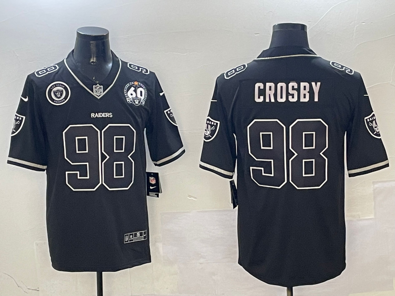 Men 2025 Oakland Raiders #98 Crosby Black Nike Limited NFL Jersey style 002